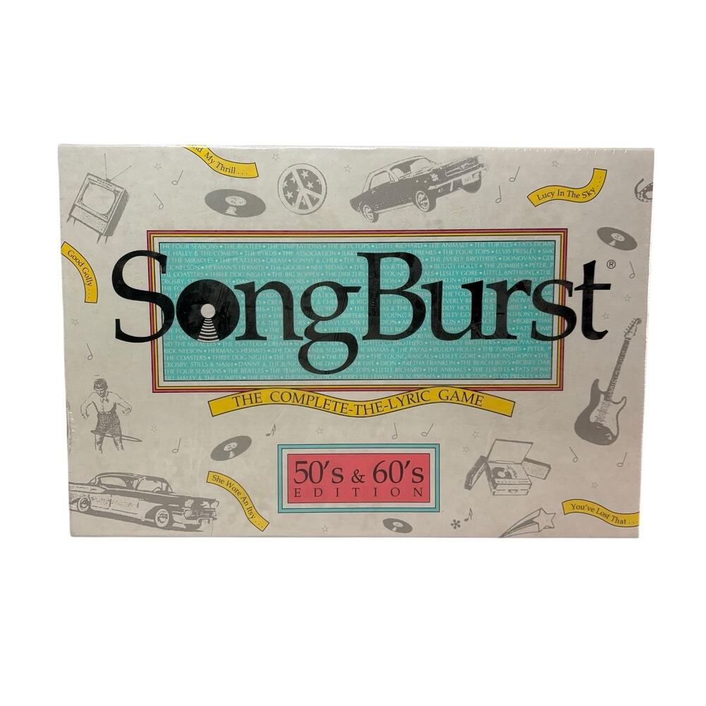 VTG SongBurst 50s & 60s Edition Board Game by Hersch Co. 1990 NOS Sealed Unused
